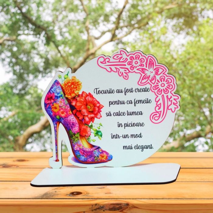 Baza pentru licheni, Martie, Aniversar, Lemn, 17x16 cm, DCFUV004 - imagine 5