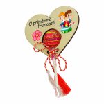 Martisor, Bomboana Chupa Chups, Inima, Lemn, 10x8 cm, Primavara, MBUV009 - imagine 3