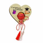 Martisor, Bomboana Chupa Chups, Inima, Lemn, 10x8 cm, Primavara, MBUV011 - imagine 2