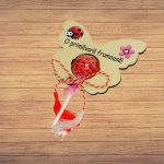 Martisor, Bomboana Chupa Chups, Fluture, Lemn, 11x8 cm, Primavara, MBUV014 - imagine 4