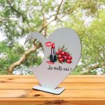 Suport Glob Floral tip Inima, Martie, Lemn, 20x18cm, SPGUV002 - imagine 5