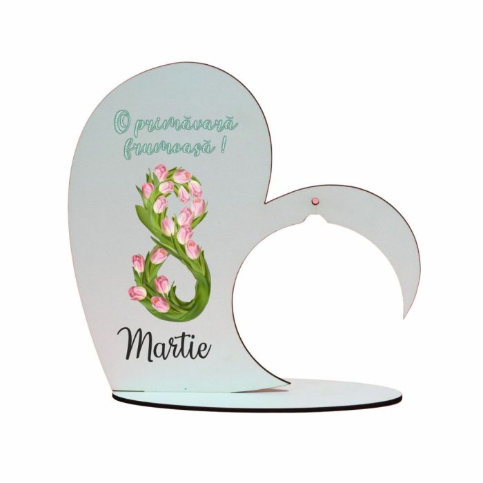 Suport Glob Floral tip Inima, Martie, Lemn, 20x19cm, SPGUV007 - imagine 1