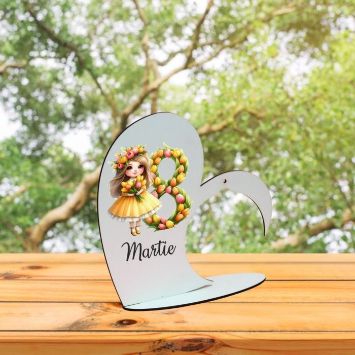 Suport Glob Floral tip Inima, Martie, Lemn, 20x19cm, SPGUV008 - imagine 5