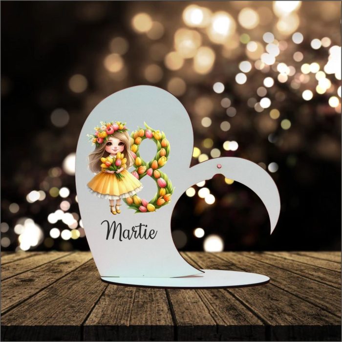 Suport Glob Floral tip Inima, Martie, Lemn, 20x19cm, SPGUV008 - imagine 4