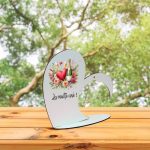 Suport Glob Floral tip Inima, Martie, Lemn, 20x19cm, SPGUV009 - imagine 5