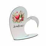 Suport Glob Floral tip Inima, Martie, Lemn, 20x19cm, SPGUV009 - imagine 2