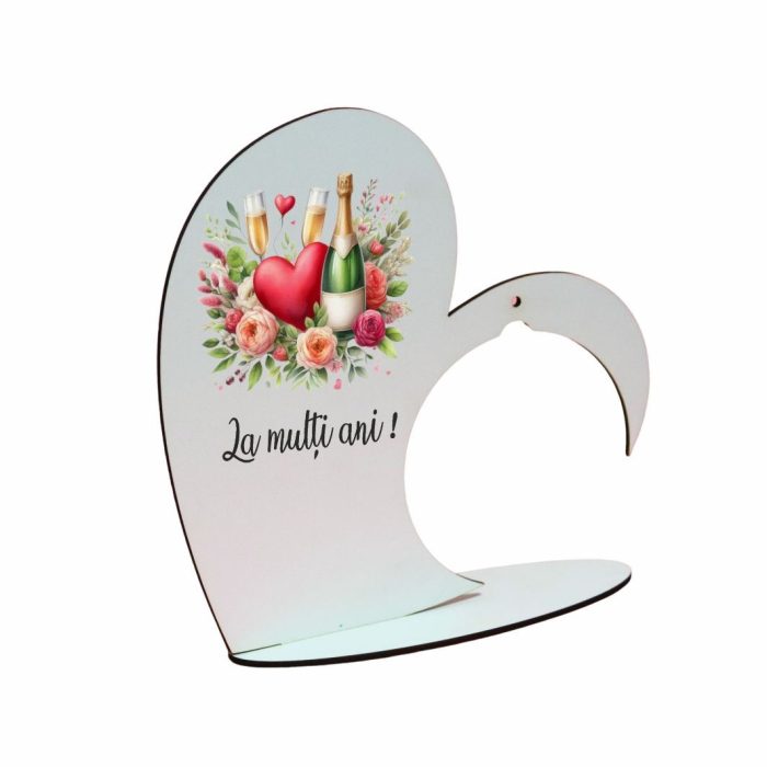 Suport Glob Floral tip Inima, Martie, Lemn, 20x19cm, SPGUV009 - imagine 2