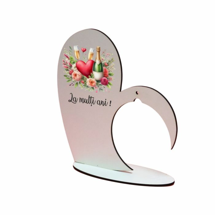 Suport Glob Floral tip Inima, Martie, Lemn, 20x19cm, SPGUV009 - imagine 3