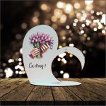 Suport Glob Floral tip Inima, Martie, Lemn, 20x19cm, SPGUV013 - imagine 4