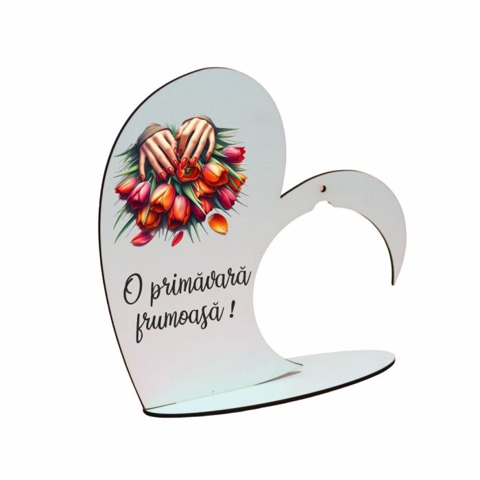 Suport Glob Floral tip Inima, Martie, Lemn, 20x19cm, SPGUV014 - imagine 2