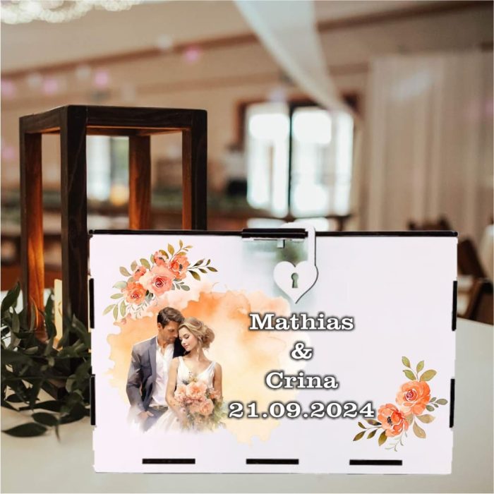 Cutie Dar Miri , Personalizata, Rosu, Lemn, 30x20x20 cm, CDNUV004 - imagine 2