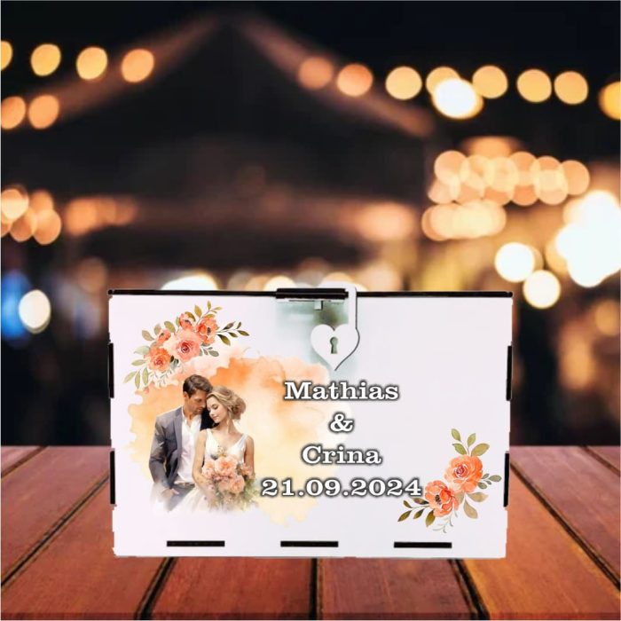 Cutie Dar Miri , Personalizata, Rosu, Lemn, 30x20x20 cm, CDNUV004 - imagine 5
