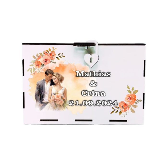 Cutie Dar Miri , Personalizata, Rosu, Lemn, 30x20x20 cm, CDNUV004 - imagine 4