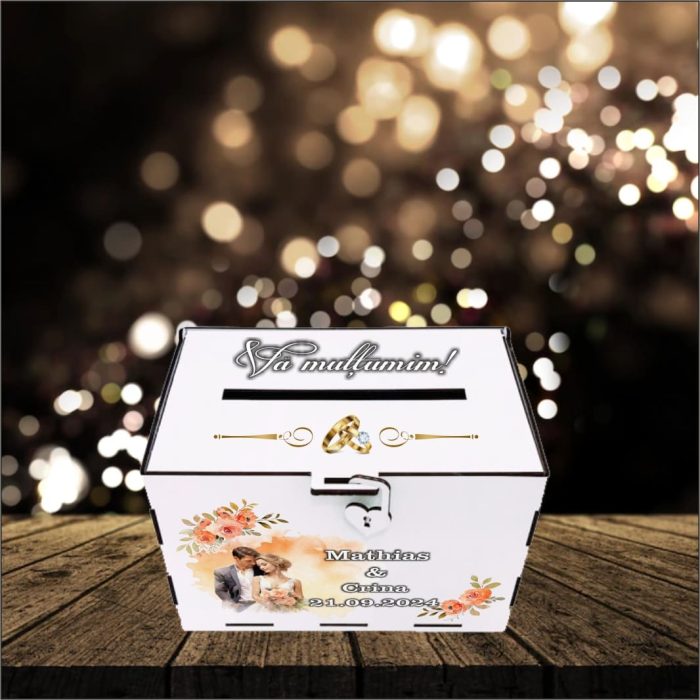 Cutie Dar Miri , Personalizata, Rosu, Lemn, 30x20x20 cm, CDNUV004 - imagine 3