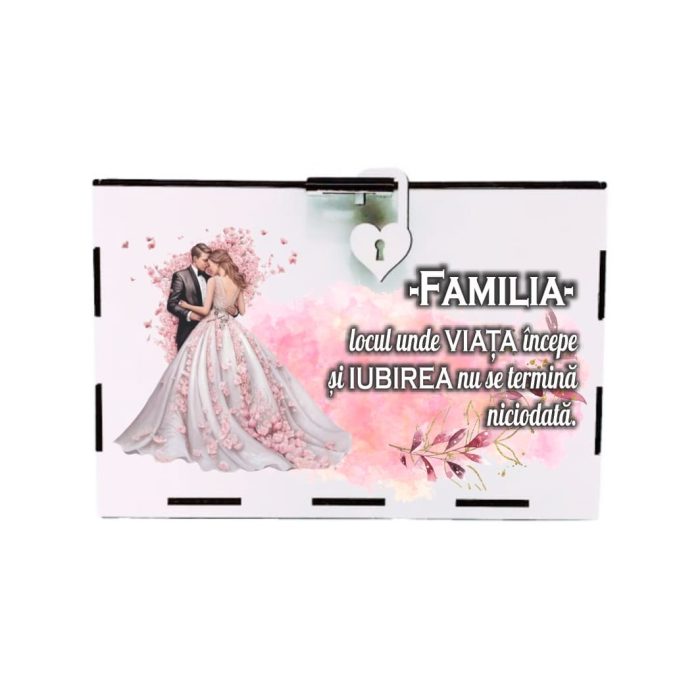 Cutie Dar Miri , Roz, Lemn, 30x20x20 cm, CDNUV011 - imagine 4