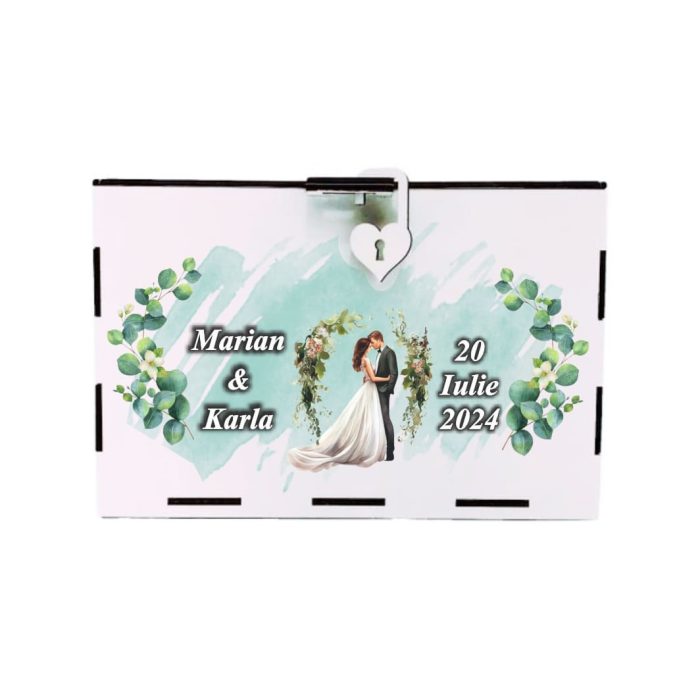 Cutie Dar Miri , Personalizata, Verde, Lemn, 30x20x20 cm, CDNUV014 - imagine 4