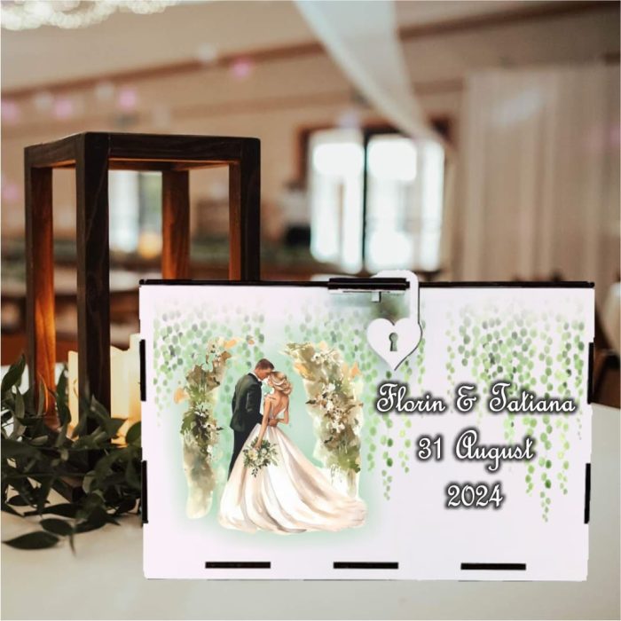 Cutie Dar Miri , Personalizata, Verde, Lemn, 30x20x20 cm, CDNUV016 - imagine 2