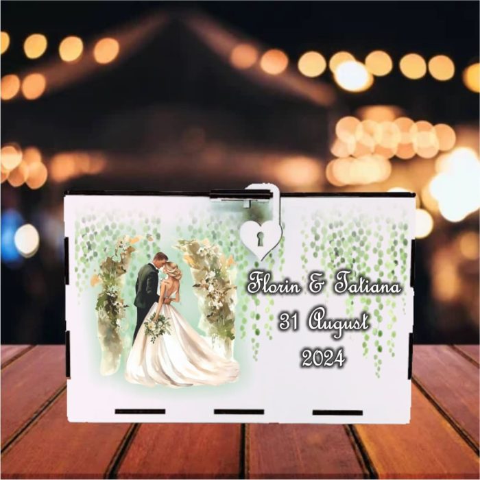 Cutie Dar Miri , Personalizata, Verde, Lemn, 30x20x20 cm, CDNUV016 - imagine 5