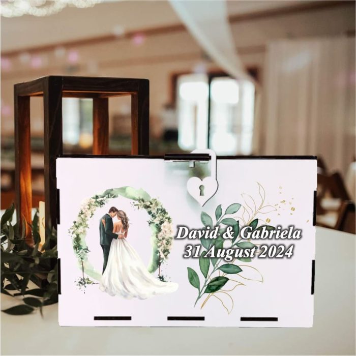Cutie Dar Miri , Personalizata, Verde, Lemn, 30x20x20 cm, CDNUV018 - imagine 2