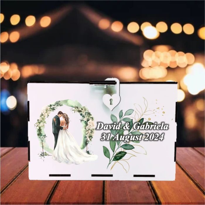 Cutie Dar Miri , Personalizata, Verde, Lemn, 30x20x20 cm, CDNUV018 - imagine 5