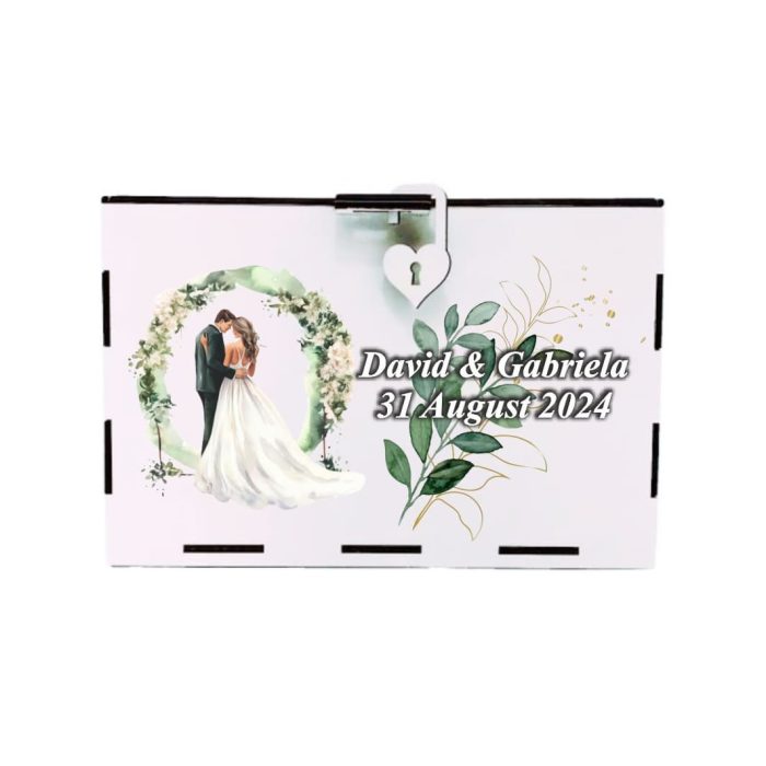 Cutie Dar Miri , Personalizata, Verde, Lemn, 30x20x20 cm, CDNUV018 - imagine 4