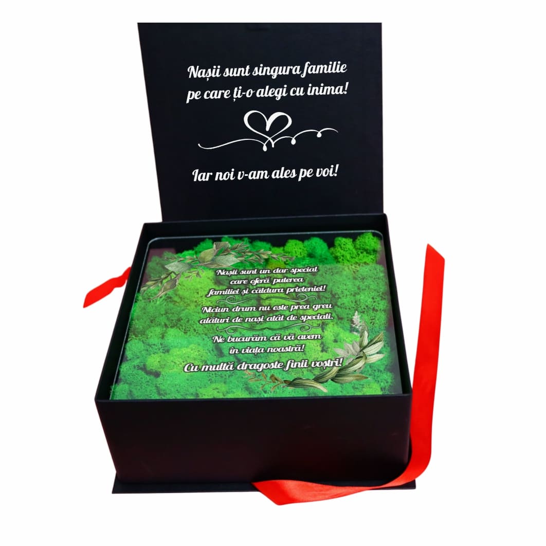 CLNUV001... (1) Cutie Cadou Nasi, Licheni, Verde, 23x23 cm, CLNUV001 - imagine 1