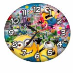 Ceas Disney cu Minioni, Lemn, 40 cm, CSDUV002 - imagine 5