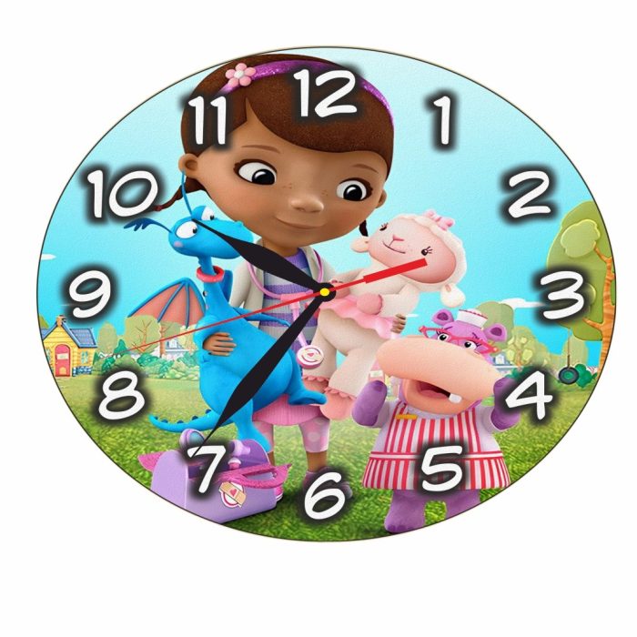 Ceas Disney, Doctorita Plusica, Doc McStuffins, Lemn, 40 cm, CSDUV011 - imagine 4