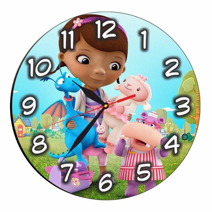 Ceas Disney, Doctorita Plusica, Doc McStuffins, Lemn, 40 cm, CSDUV011 - imagine 5