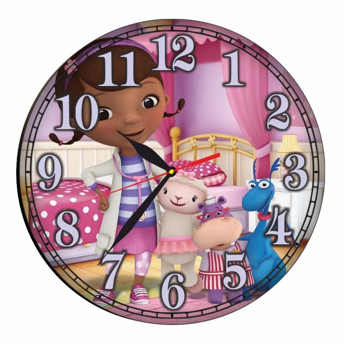Ceas Disney, Doctorita Plusica, Doc McStuffins, Lemn, 40 cm, CSDUV012 - imagine 5