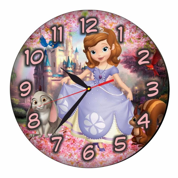 Ceas Disney, Printesa Sofia, Lemn, 40 cm, CSDUV020 - imagine 5