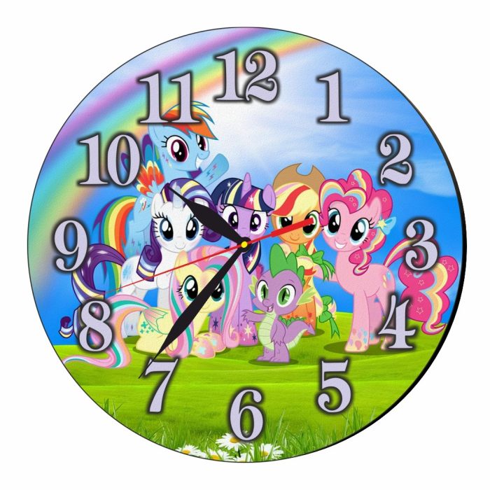 Ceas Disney, Micii mei Ponei,  My Little Pony, Lemn, 40 cm, CSDUV033 - imagine 1