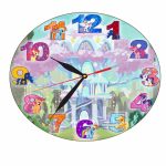 Ceas Disney, Micii mei Ponei,  My Little Pony, Lemn, 40 cm, CSDUV035 - imagine 4