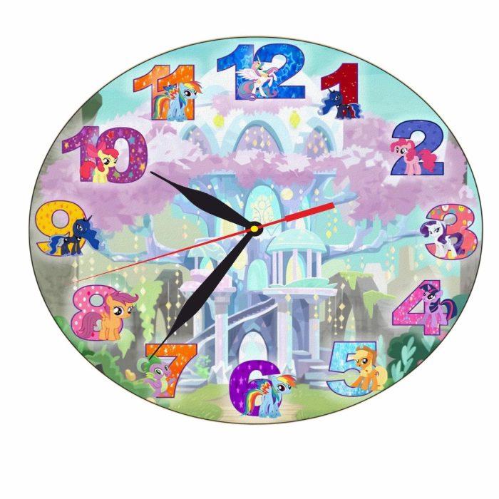Ceas Disney, Micii mei Ponei,  My Little Pony, Lemn, 40 cm, CSDUV035 - imagine 4