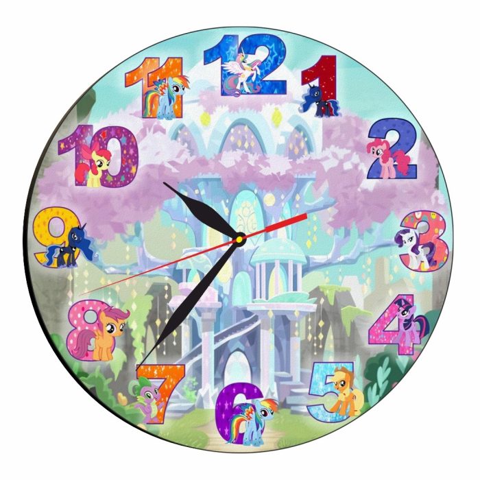Ceas Disney, Micii mei Ponei,  My Little Pony, Lemn, 40 cm, CSDUV035 - imagine 5