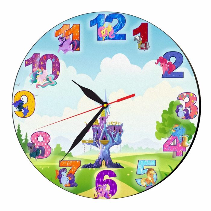 Ceas Disney, Micii mei Ponei,  My Little Pony, Lemn, 40 cm, CSDUV036 - imagine 5