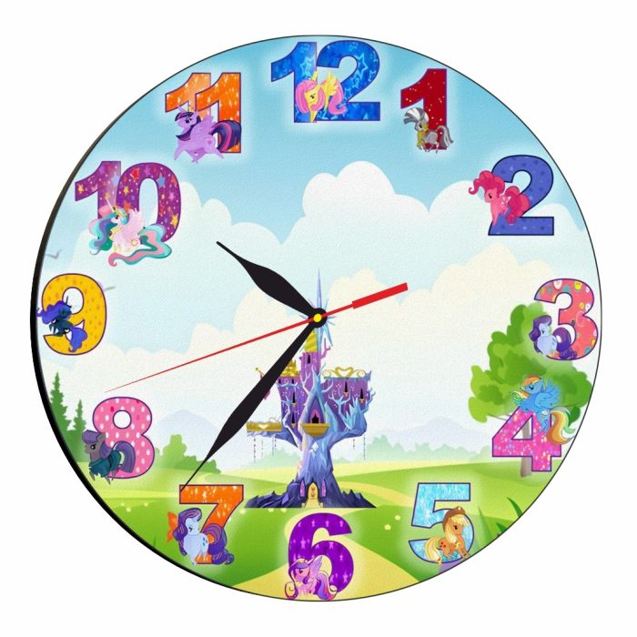 Ceas Disney, Micii mei Ponei,  My Little Pony, Lemn, 40 cm, CSDUV036 - imagine 1