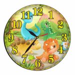 Ceas Disney, Dinozauri, Lemn, 40 cm, CSDUV041 - imagine 5