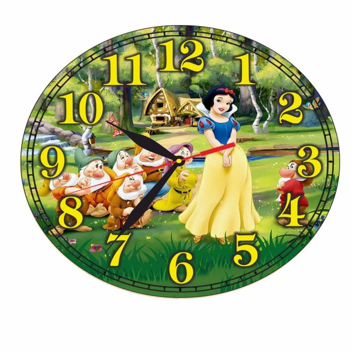 Ceas Disney, Alba ca zapada, Lemn, 40 cm, CSDUV042 - imagine 4
