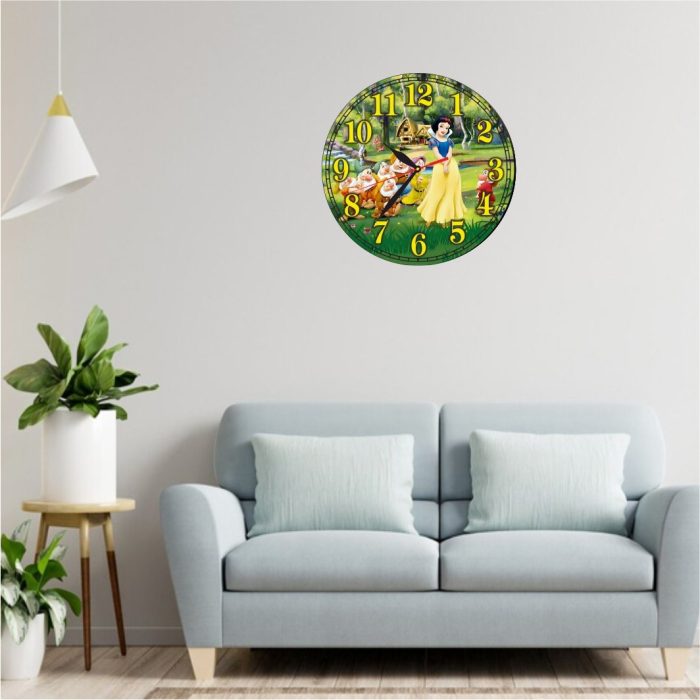 Ceas Disney, Alba ca zapada, Lemn, 40 cm, CSDUV042 - imagine 2