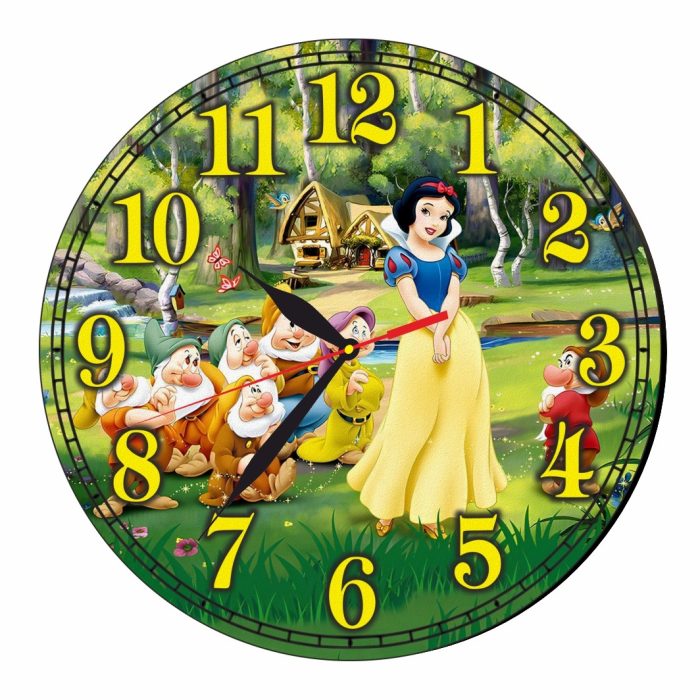 Ceas Disney, Alba ca zapada, Lemn, 40 cm, CSDUV042 - imagine 5