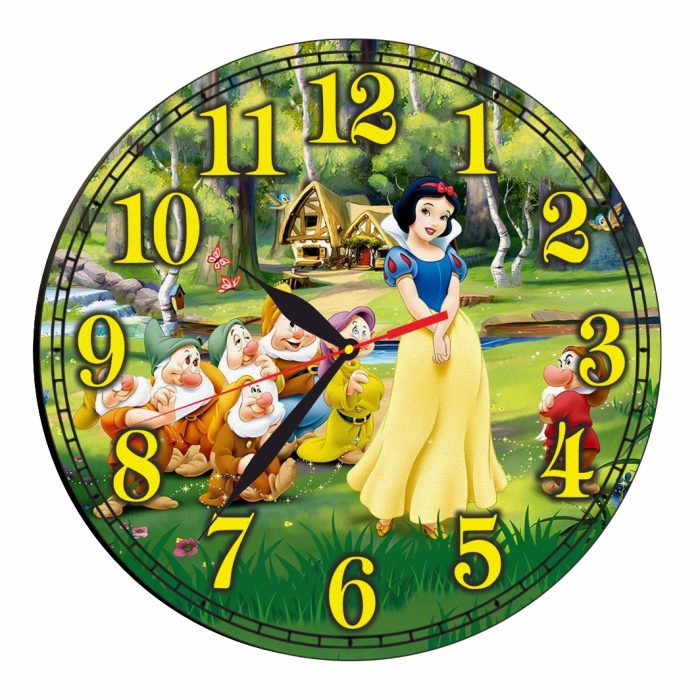 Ceas Disney, Alba ca zapada, Lemn, 40 cm, CSDUV042 - imagine 1