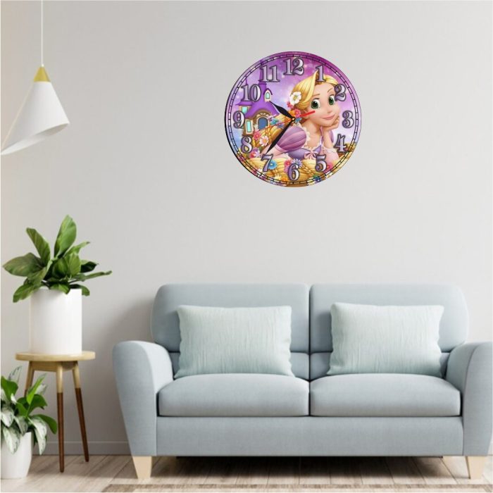 Ceas Disney, Rapunzel, Lemn, 40 cm, CSDUV057 - imagine 2