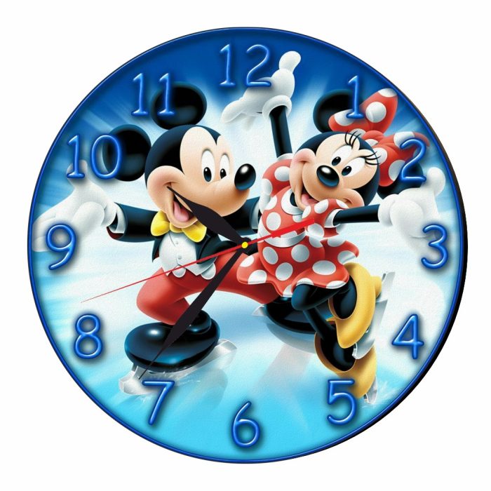 Ceas Disney, Mickey Mouse, Minnie Mouse, Lemn, 40 cm, CSDUV059 - imagine 1