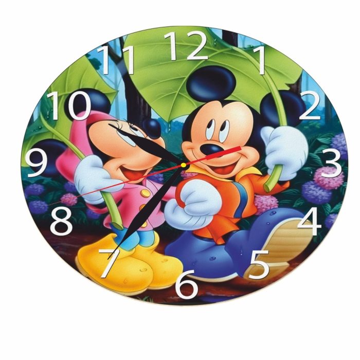 Ceas Disney, Mickey Mouse, Minnie Mouse, Lemn, 40 cm, CSDUV060 - imagine 4