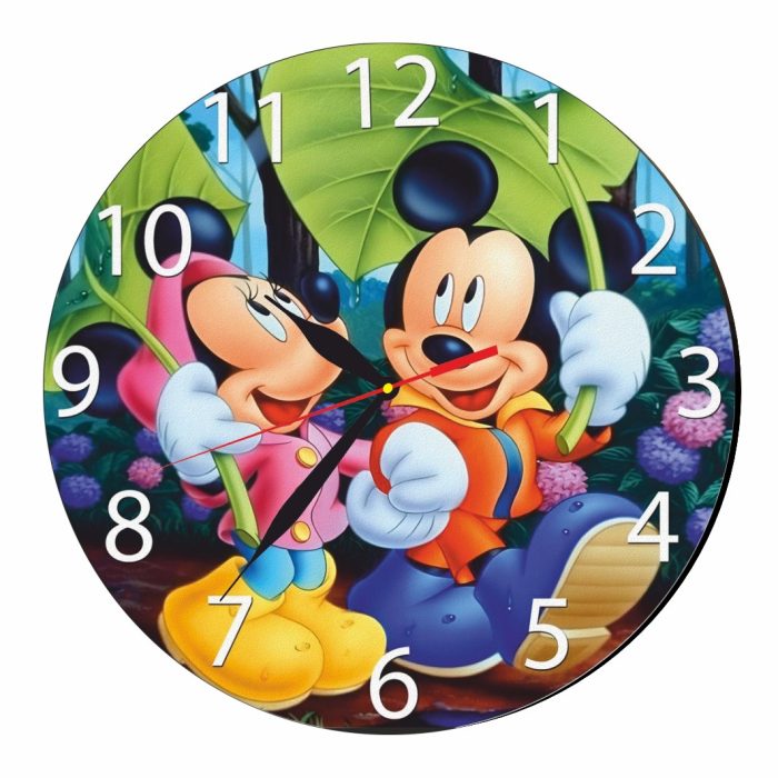Ceas Disney, Mickey Mouse, Minnie Mouse, Lemn, 40 cm, CSDUV060 - imagine 5