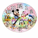 Ceas Disney, Mickey Mouse, Minnie Mouse, Donald, Pluto, Goofy, Lemn, 40 cm, CSDUV061 - imagine 4