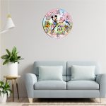 Ceas Disney, Mickey Mouse, Minnie Mouse, Donald, Pluto, Goofy, Lemn, 40 cm, CSDUV061 - imagine 2