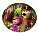 Ceas Disney, Masha si Ursul, Lemn, 40 cm, CSDUV067 - imagine 4