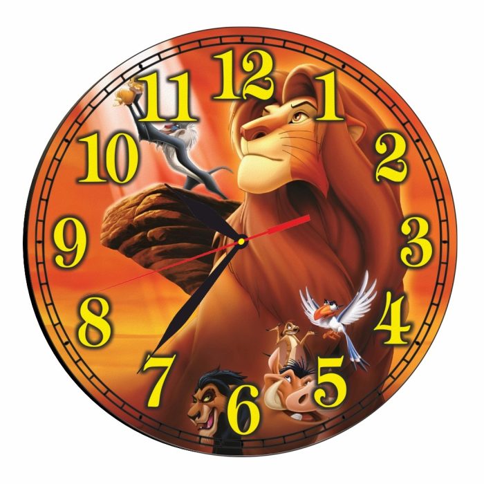 Ceas Disney, Regele Leu, Lion King, Lemn, 40 cm, CSDUV093 - imagine 5